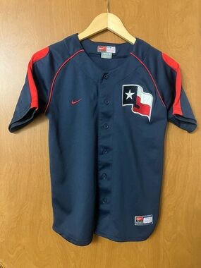 Nike Vintage Texas Rangers Youth Boys Embroidered Red/White/Blue Jersey Sz 12-14